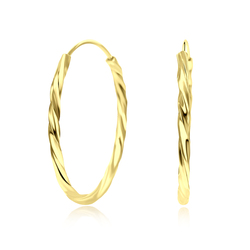 Twisted Gold Plated Silver Hoop Earring HO-1735-GP
